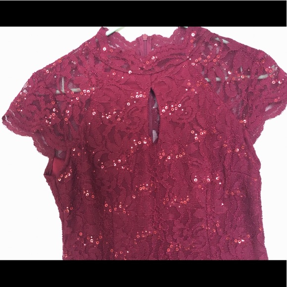 Burgundy,Wine,Midi dress,Large,Celavie,Lace - Picture 2 of 4